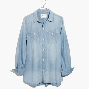Madewell light wash chambray shirt